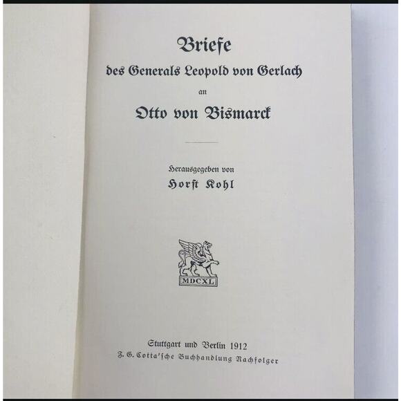 Gerlachs Letters to Bismard 1912 Vintage German Book w/ Newspaper World History - Picture 5 of 12